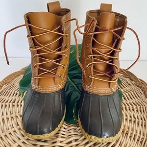 L.L. Bean 6” Thinsulate Gore-Tex unlined leather duck Bean boots rubber soles 7